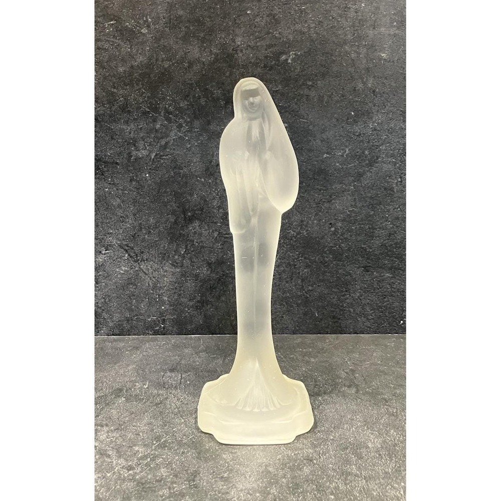 Satin Glass 9" Madonna Figurine Heisey by Imperial Glass MCM Vintage